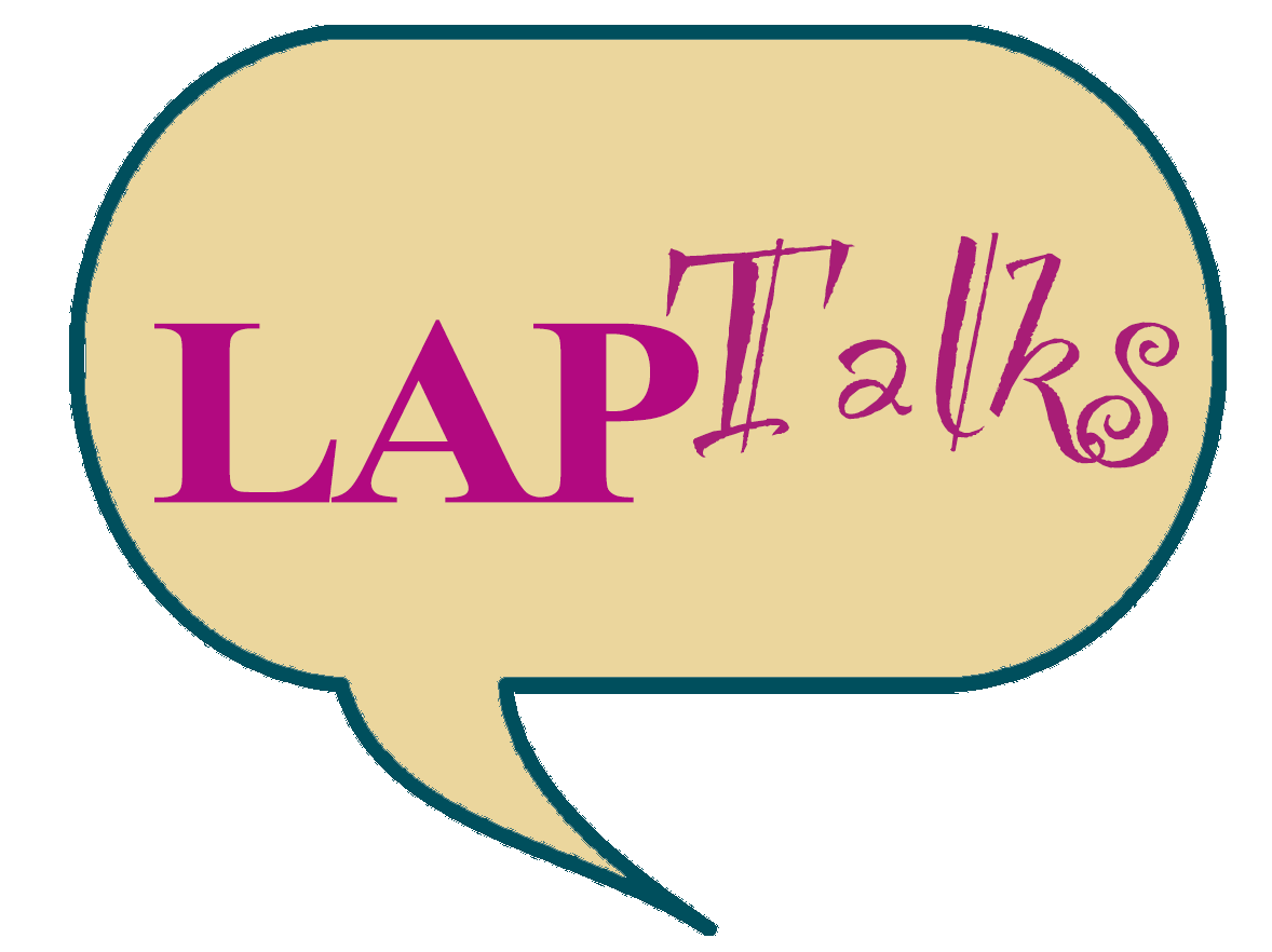 LAPtalks2 copy A speech bubble with "LAP Talks" written inside